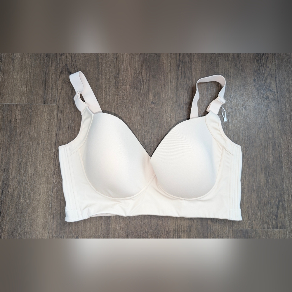 Bra Size 48D Plus Size Support Bra Nude Cream Tan Wireless Adjustable Strap